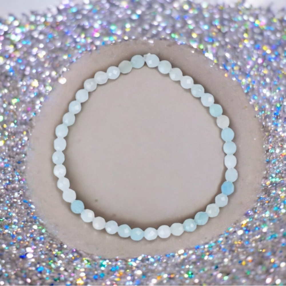 PRATT DADDY CRYSTALS Faceted Aquamarine Crystal Bracelet NWT MSRP $65